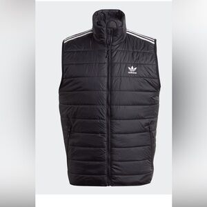 ADIDAS | Padded Stand Collar Puffer Vest Black/White Men’s | Sz Medium